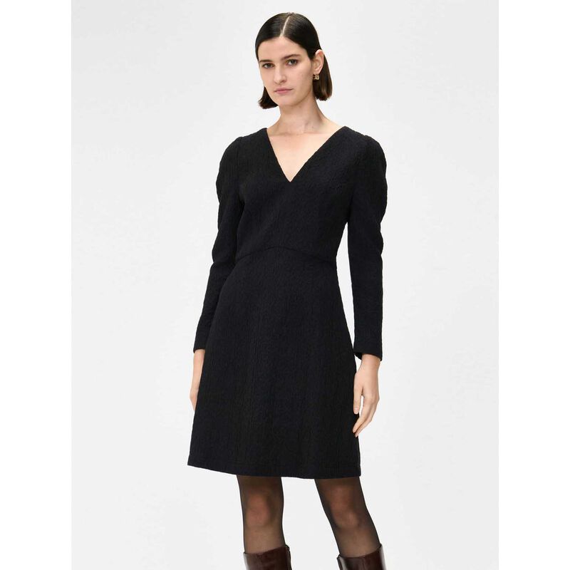 Veronika Maine Stretch Jacquard V Neck Short Dress image number 2